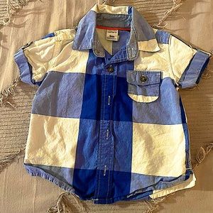 Baby boys blue and white collar shirt